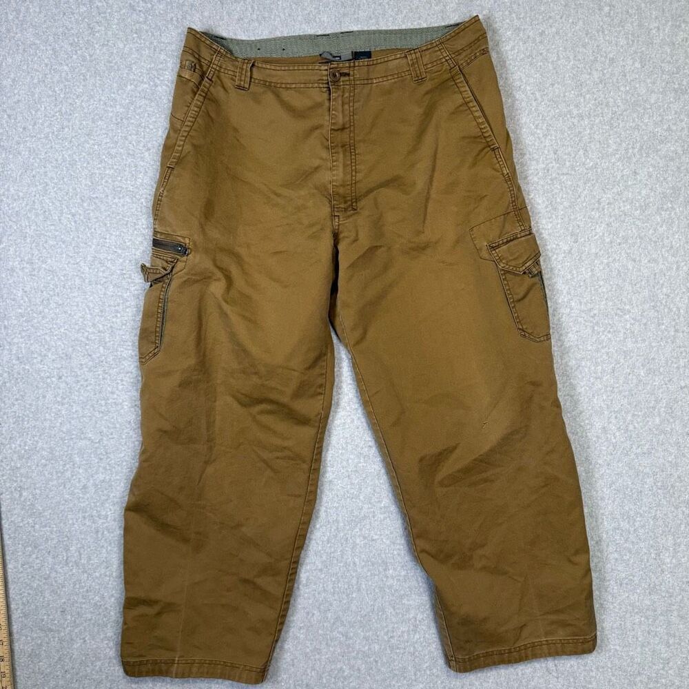 REI Men's 36x30 Brown Organic Cotton Ankle Length Cargo Pants Outdoors Hiking